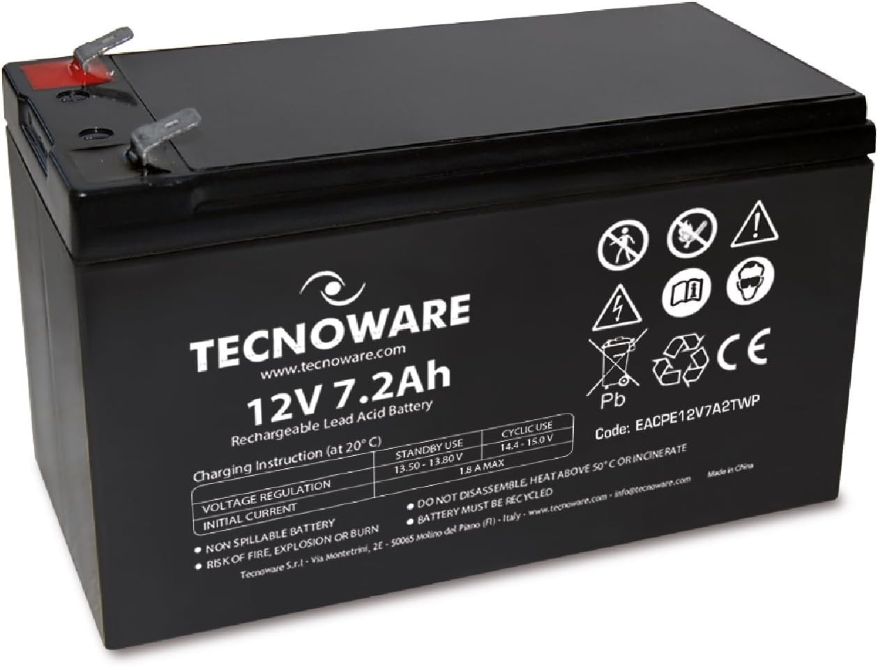 TECNOWARE Batteria Ermetica al Piombo 7Ah