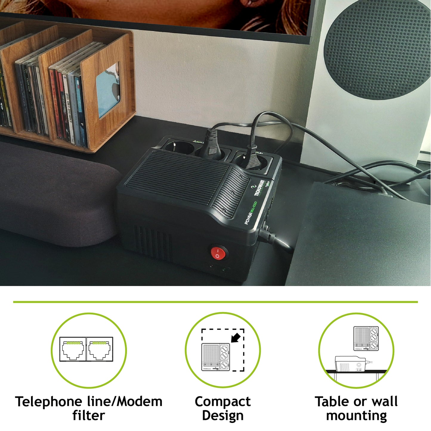 TECNOWARE Stabilizzatore di Corrente Power Reg 1000