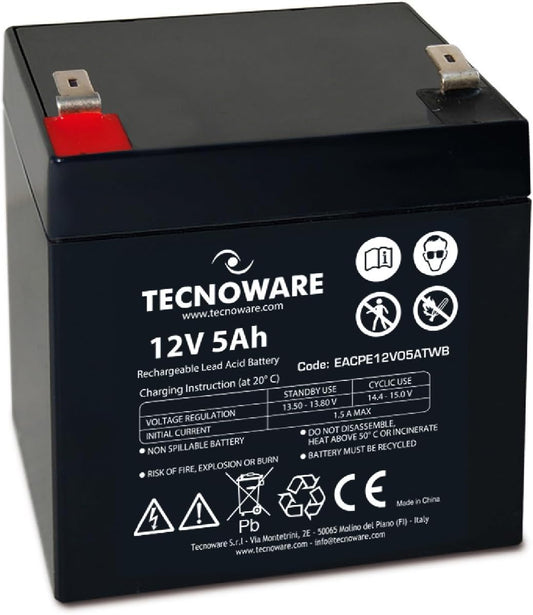 TECNOWARE Batteria Ermetica al Piombo 5Ah