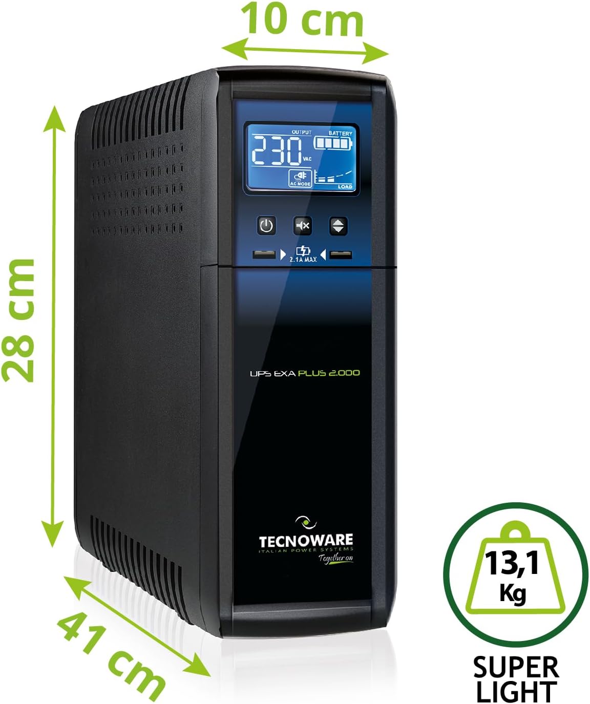 Tecnoware EXA PLUS 2000, UPS per PC Gaming, MAC e Console