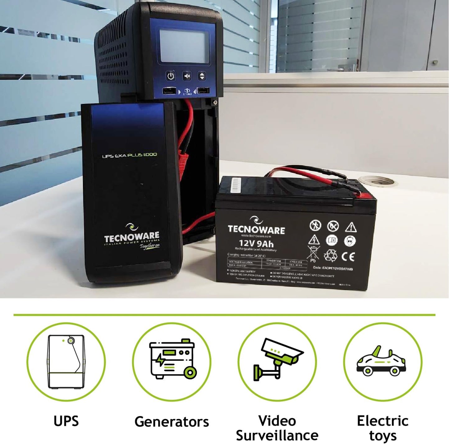 TECNOWARE Batteria Ermetica al Piombo 9Ah