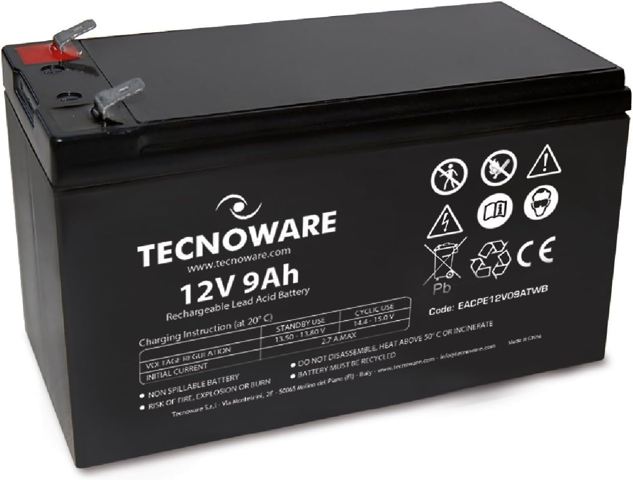 TECNOWARE Batteria Ermetica al Piombo 9Ah